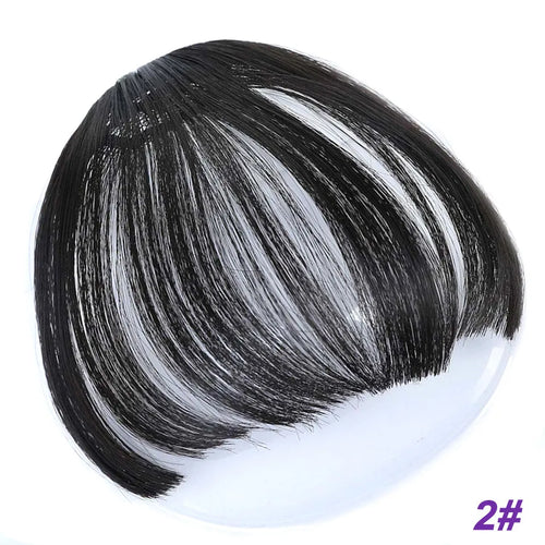LM Natural Straight Synthetic Blunt Bangs High Temperature Fiber Brown Women Clip-In Full Bangs With Fringe Of Hair 6 Inch
