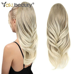 Synthetic Wavy Drawstring Ponytail Extension 20" Long Wave Multi Layered Clip in Ponytail Hair Extensions Stand Up High Fake