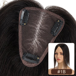 TESS Hair Toppers 8x10cm Hand Made Women Topper Natural Hair Wigs Hair Clip In Human Hair Extensions Single Knot Lace Hairpiece