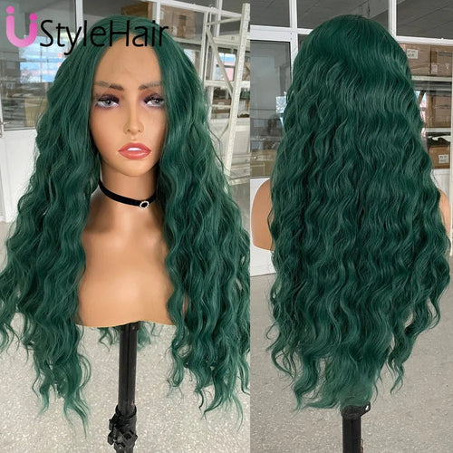 Silver Wig with White Highlights Synthetic Long Deep Wave Lace Front Wig Natural Looking Daily Use Cosplay Light Grey Lace Wigs
