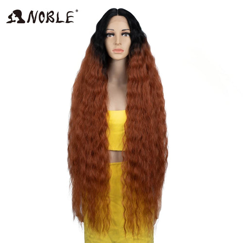 Noble Cosplay Synthetic Lace Wigs For Black Women Long Curly Hair 42 Inch Cosplay Blonde Ombre Lace Front Wig Synthetic Lace Wig