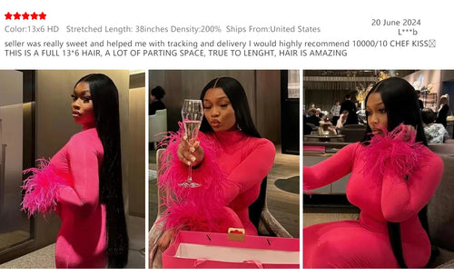 40 46 Inch 200 Density Frontal Wig For Black Women Brazilian Wigs Human Hair 5x5 Bone Straight HD Transparent Lace Front Wigs