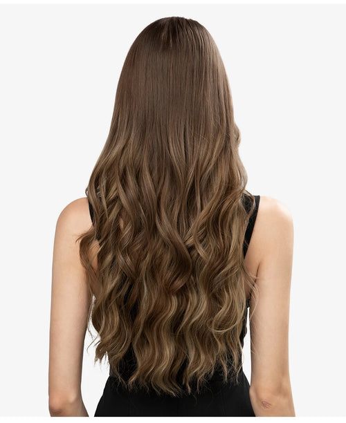 SARLA Synthetic Wave Invisible Wire With Clips Hair Extensions Fish Line Natural Blonde Clip In Hairpiece Fake Hair Piece