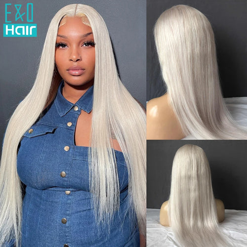 White Human Hair Wigs For Women Platinum Blonde Lace Front Wig Human Hair Straight Brazilian Remy Hair Transparent Lace Wigs