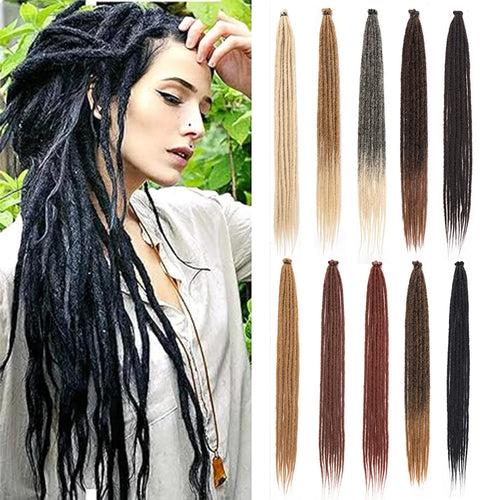 Synthetic Dreadlock Extensions 10 Root/pack Hippie Single Ended Dreads Ombre Loc Extensions 24 Inch Reggae Style Crochet Hair