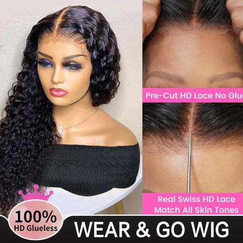 36 34 Inch Deep Wave Frontal Wig 13X6 Lace Brazilian Human Hair Wig 13x4 Lace Frontal Wig Kinky Curly Human Hair Wig For Women