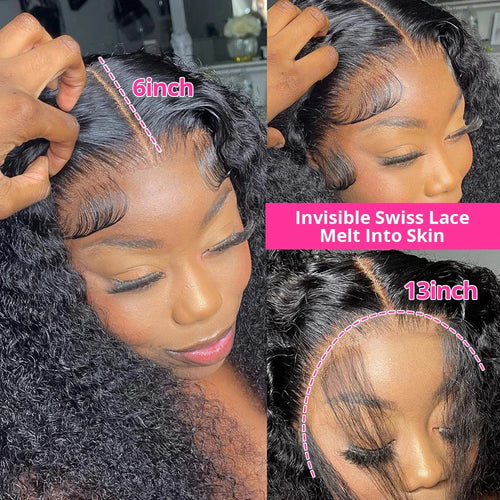 250 High Density Curly 13x6 Hd Lace Frontal Human Hair Wigs Invisible Strap Pre Plucked Deep Wave 360 Lace Front Wig Human Hair