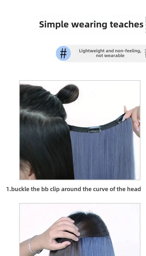 Pink Hair Extension Piece Invisible Traceless Inner Dyed Highlighted Hair Extensions Full Volume Colorful Hair Pieces