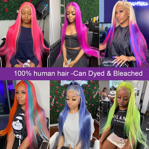 30 40 Inch 613 Honey Blonde 13x6 Hd Transparent Lace Front Human Hair 13x4 Bone Straight Lace Frontal Wig for Women 250 Density