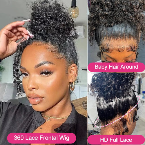 250 High Density Curly 13x6 Hd Lace Frontal Human Hair Wigs Invisible Strap Pre Plucked Deep Wave 360 Lace Front Wig Human Hair