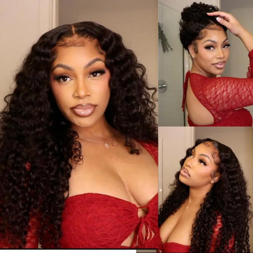 360 Full Lace Wig Human Hair Pre Plucked Deep Wave Frontal Wig Natural Hairline Hd Lace Wigs 30 40 Inch Curly Human Hair Wigs