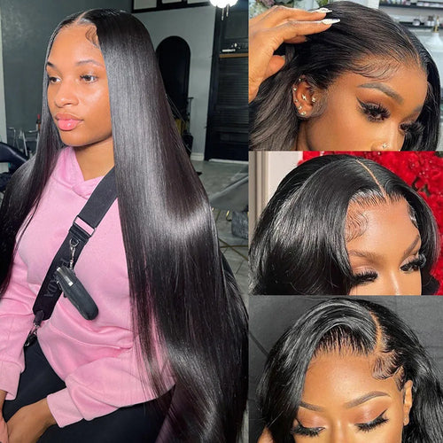30 32inch Straight Lace Front Human Hair Wig 13x4 13X6 Transparent Lace Frontal Wig Brazilian 5x5 Closure Cheaper Wigs For Women