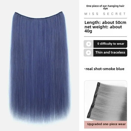 Pink Hair Extension Piece Invisible Traceless Inner Dyed Highlighted Hair Extensions Full Volume Colorful Hair Pieces