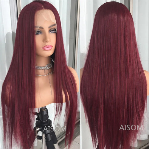 Platinum Ash Blonde Long Straight Lace Front Wig with Brown Roots Pre Plucked Heat Resistant Synthetic Lace Wigs Daily Use
