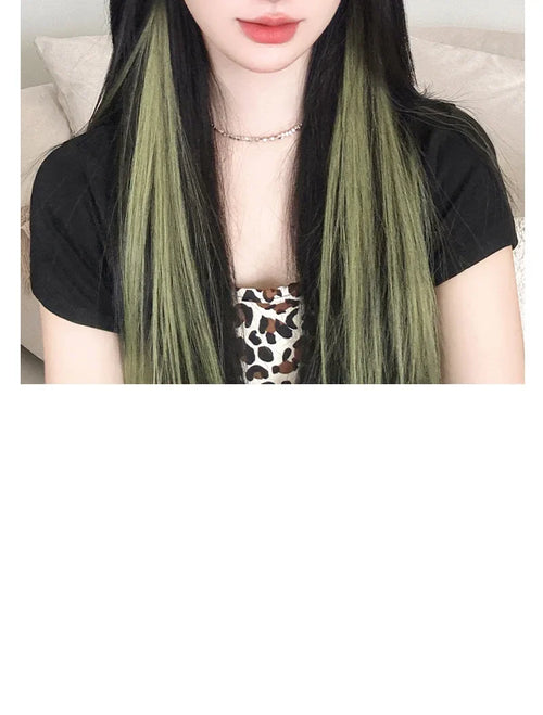 Pink Hair Extension Piece Invisible Traceless Inner Dyed Highlighted Hair Extensions Full Volume Colorful Hair Pieces