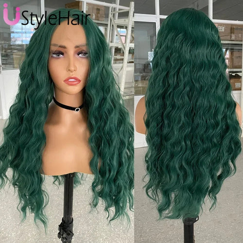 Silver Wig with White Highlights Synthetic Long Deep Wave Lace Front Wig Natural Looking Daily Use Cosplay Light Grey Lace Wigs