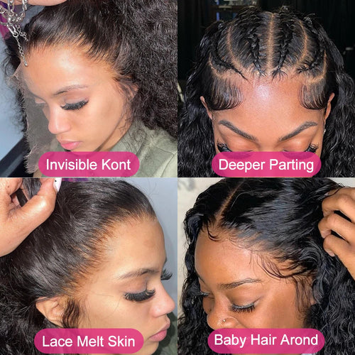250 High Density Curly 13x6 Hd Lace Frontal Human Hair Wigs Invisible Strap Pre Plucked Deep Wave 360 Lace Front Wig Human Hair