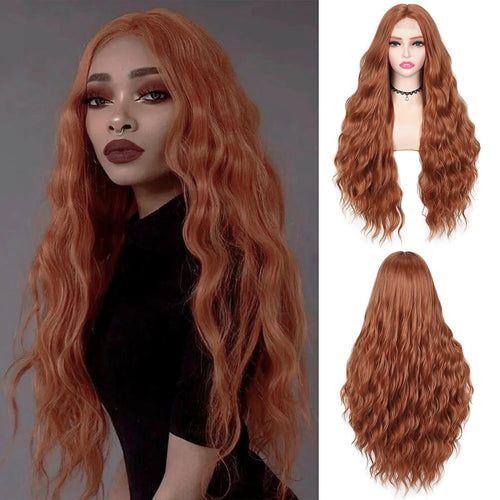 White Synthetic Wig for Women Long Lace Curly Wavy Cute Wigs Middle Part Hair Wigs Halloween Cosplay Daily Party Wigs  28 inch