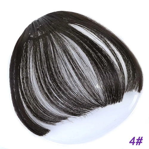 LM Natural Straight Synthetic Blunt Bangs High Temperature Fiber Brown Women Clip-In Full Bangs With Fringe Of Hair 6 Inch