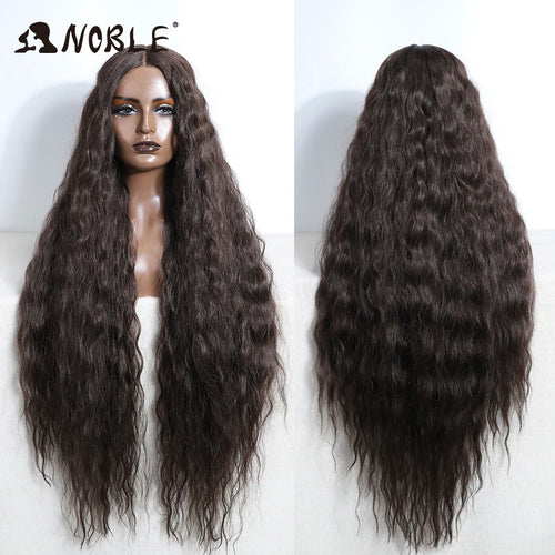 Noble Cosplay Synthetic Lace Wigs For Black Women Long Curly Hair 42 Inch Cosplay Blonde Ombre Lace Front Wig Synthetic Lace Wig