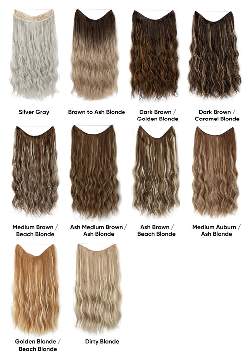 SARLA Synthetic Wave Invisible Wire With Clips Hair Extensions Fish Line Natural Blonde Clip In Hairpiece Fake Hair Piece