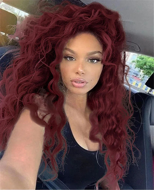 Womens Wig Long Synthetic Hair Ombre Blonde Curly Wigs Female Natural Wavy Drag Queen Regular Wig 80s Gradient Wigs for Student