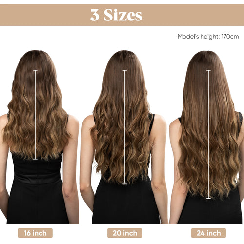 SARLA Synthetic Wave Invisible Wire With Clips Hair Extensions Fish Line Natural Blonde Clip In Hairpiece Fake Hair Piece