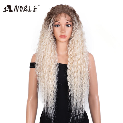 Noble Synthetic Lace Front Wig 30 Inch Long Curly Hair Wigs Kinky Curly Wigs For Women Blonde Wig Lheaper Natural Wig Lace Wig
