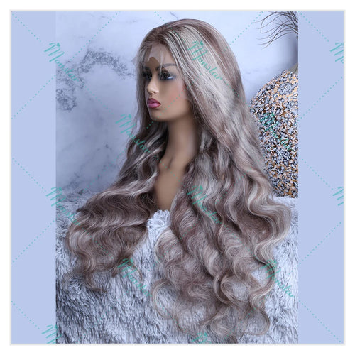 Ash Blonde Highlight Body Wave Human Hair Wig Blonde 613 Hd Lace Frontal Wig 13x6 Vietnamese Raw Hair Wigs For Women 250 Density