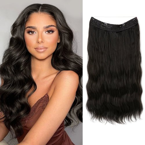 SARLA Synthetic Wave Invisible Wire With Clips Hair Extensions Fish Line Natural Blonde Clip In Hairpiece Fake Hair Piece