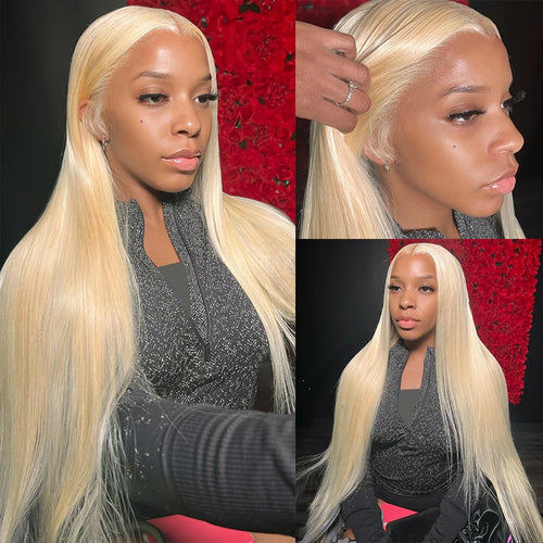 Wiggogo 30 Inches Lace Frontal Wigs Bone Straight Lace Front Wigs 13X4 13X6 Blonde 613 Lace Front Human Hair Wigs For Women