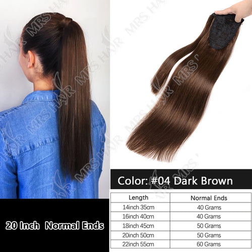 MRSHAIR Ponytail Human Hair Real Natural Hair Extensions Remy Hair Horsetail Clip On Ponytail Extensions Blonde Brown Black