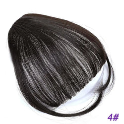 LM Natural Straight Synthetic Blunt Bangs High Temperature Fiber Brown Women Clip-In Full Bangs With Fringe Of Hair 6 Inch