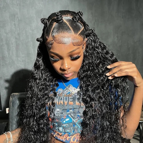 250 High Density Curly 13x6 Hd Lace Frontal Human Hair Wigs Invisible Strap Pre Plucked Deep Wave 360 Lace Front Wig Human Hair