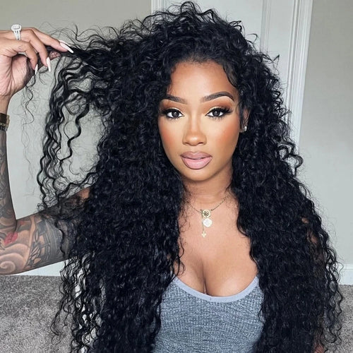 250 High Density Curly 13x6 Hd Lace Frontal Human Hair Wigs Invisible Strap Pre Plucked Deep Wave 360 Lace Front Wig Human Hair