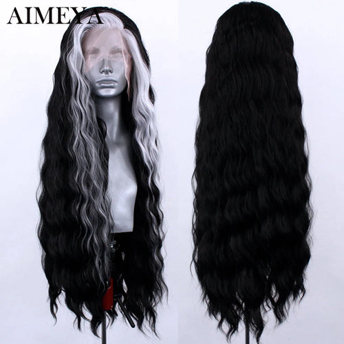 AIMEYA Synthetic Lace Front Wigs for Women Natural Hairline Synthetic Hair Lace Wig Long Brown Wig PrePlucked Cosplay Woman Wigs