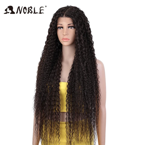 Noble Synthetic Lace Front Wig Long Curly 38 Inch Red Wig For Women Afro Kinky Curly Lace Front Wig Cosplay Blonde Lace Wig