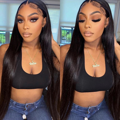 30 32inch Straight Lace Front Human Hair Wig 13x4 13X6 Transparent Lace Frontal Wig Brazilian 5x5 Closure Cheaper Wigs For Women