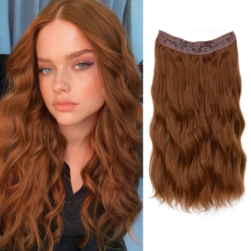 SARLA Synthetic Wave Invisible Wire With Clips Hair Extensions Fish Line Natural Blonde Clip In Hairpiece Fake Hair Piece
