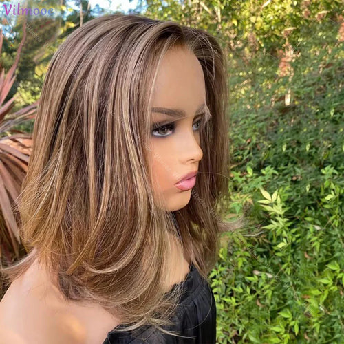 Soft Highlight Blonde Boby Wave 5x5 Silk Base Jewish Human Hair Wig With Baby Hair HD Lace European Hair Preplucked Glueless