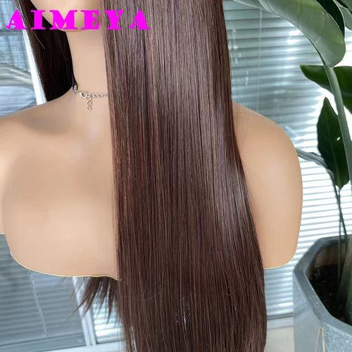 AIMEYA Platinum Blonde Lace Front Wigs for Women Long Natural Wave Synthetic Hair  Heat Resistant Fiber Hair Free Part