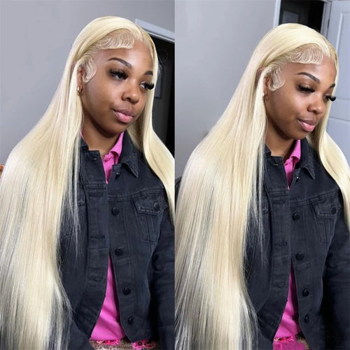 Straight 13x6 Ash Brown Highlight Lace Front Wig Human Hair Natural Hairline Ash Blonde Transparent Lace Frontal Wig For Women