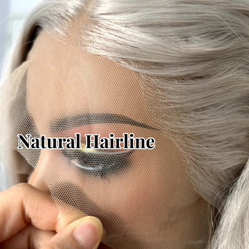 Silver Blonde Wig Short Curly Wavy Bob Grey Wig Synthetic Hair Free Part Loose Curly Light Gray 13X4 Lace Front Wigs for Women