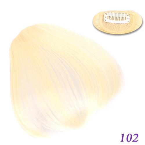 LM Natural Straight Synthetic Blunt Bangs High Temperature Fiber Brown Women Clip-In Full Bangs With Fringe Of Hair 6 Inch