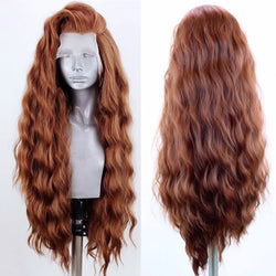 AIMEYA Synthetic Lace Front Wigs for Women Natural Hairline Synthetic Hair Lace Wig Long Brown Wig PrePlucked Cosplay Woman Wigs