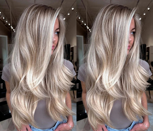 Straight 13x6 Ash Brown Highlight Lace Front Wig Human Hair Natural Hairline Ash Blonde Transparent Lace Frontal Wig For Women