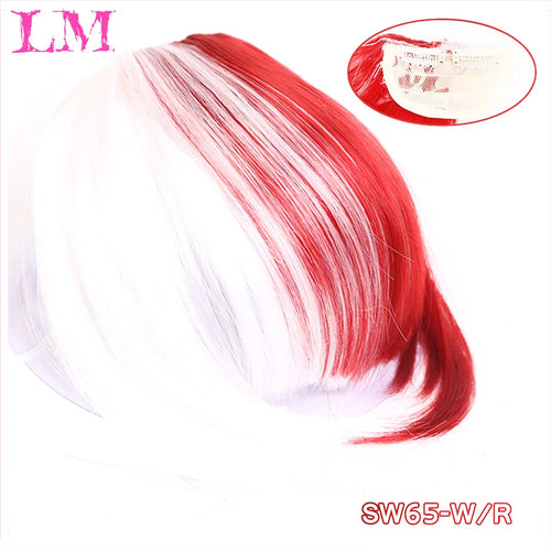 LM Natural Straight Synthetic Blunt Bangs High Temperature Fiber Brown Women Clip-In Full Bangs With Fringe Of Hair 6 Inch