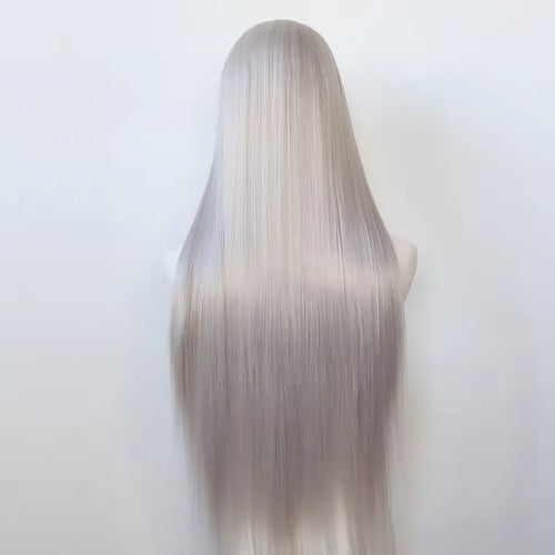 30 40 Inches Straight Human Hair Wigs 13x6 HD Lace Frontal Wigs 250% Density Silver Grey Colored 13x4 Lace Front Human Hair Wigs