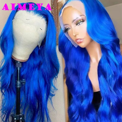 AIMEYA Platinum Blonde Lace Front Wigs for Women Long Natural Wave Synthetic Hair  Heat Resistant Fiber Hair Free Part