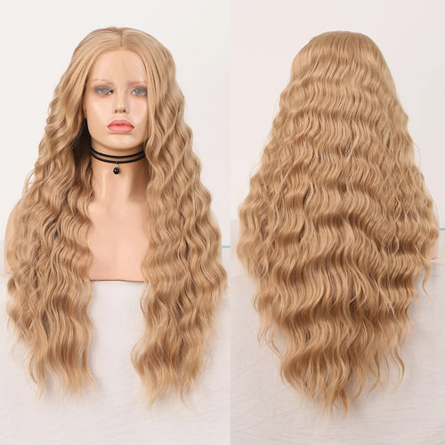 AIMEYA Synthetic Lace Front Wigs for Women Natural Hairline Synthetic Hair Lace Wig Long Brown Wig PrePlucked Cosplay Woman Wigs